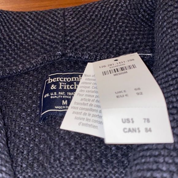 NWT Abercrombie & Fitch Blue Knitted Cardigan Mens - Picture 4 of 10